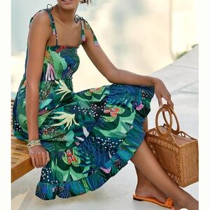 Farm Rio Anthropologie Beaded Dress